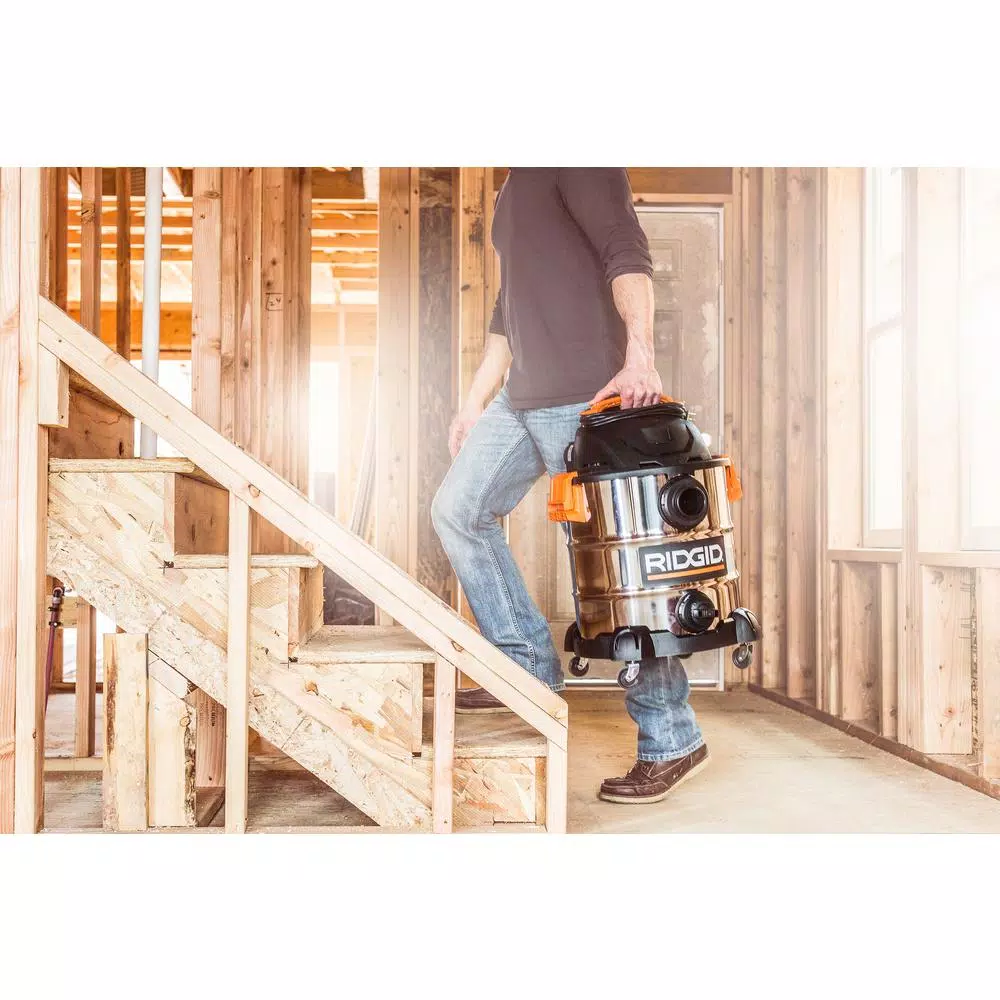 Wet & Dry Vacuums RIDGID 10 Gal. 6.0-Peak HP Stainless Steel Wet/Dry Shop Vacuum With Filter, Hose And Accessories - Image 11