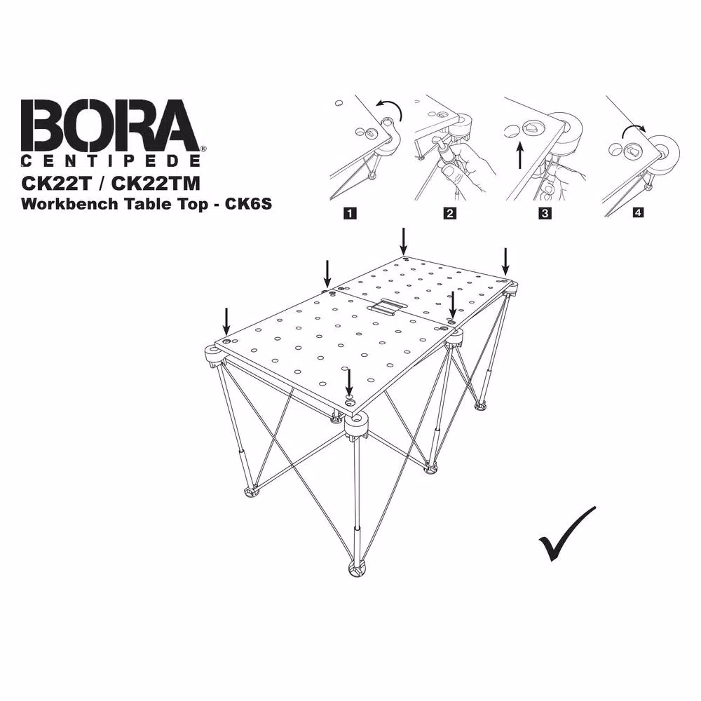 Woodworking Tool Accessories BORA Centipede 24 In. X 48 In. Workbench Top For Sawhorse With 3/4 In. Dog Holes 13 Woodworking Tool Accessories BORA Centipede 24 In. X 48 In. Workbench Top For Sawhorse With 3/4 In. Dog Holes - Image 11