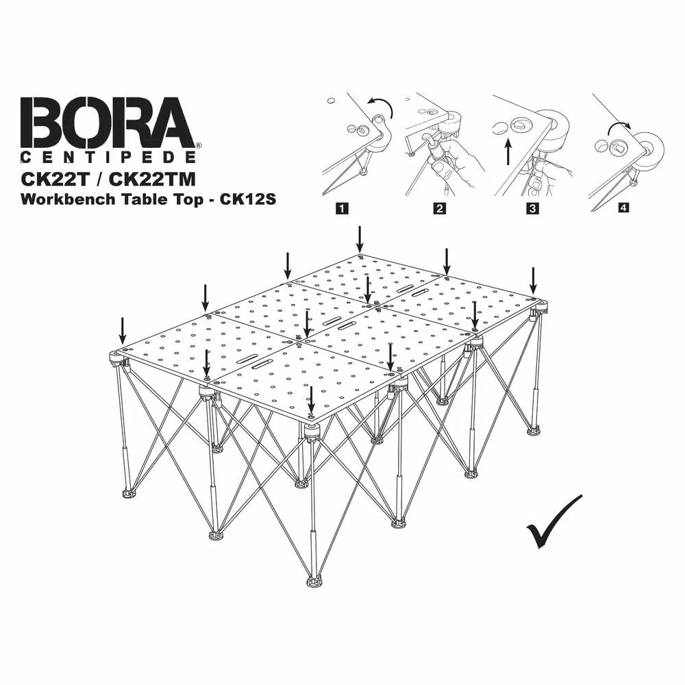Woodworking Tool Accessories BORA Centipede 24 In. X 48 In. Workbench Top For Sawhorse With 3/4 In. Dog Holes 15 Woodworking Tool Accessories BORA Centipede 24 In. X 48 In. Workbench Top For Sawhorse With 3/4 In. Dog Holes - Image 13