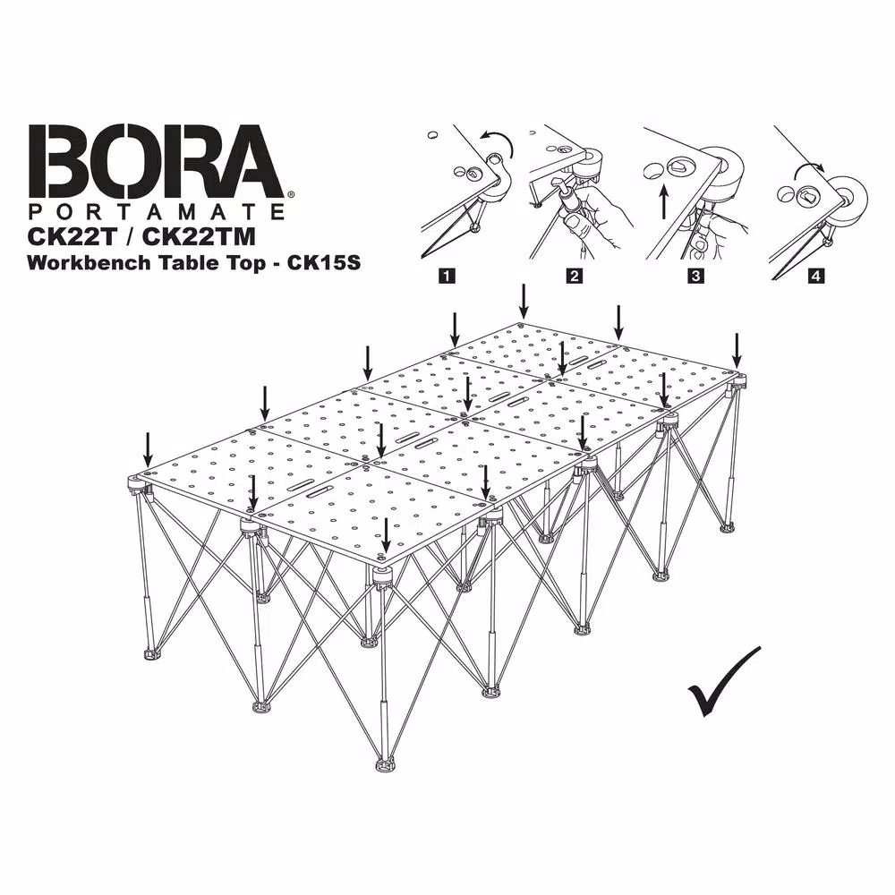 Woodworking Tool Accessories BORA Centipede 24 In. X 48 In. Workbench Top For Sawhorse With 3/4 In. Dog Holes 16 Woodworking Tool Accessories BORA Centipede 24 In. X 48 In. Workbench Top For Sawhorse With 3/4 In. Dog Holes - Image 14