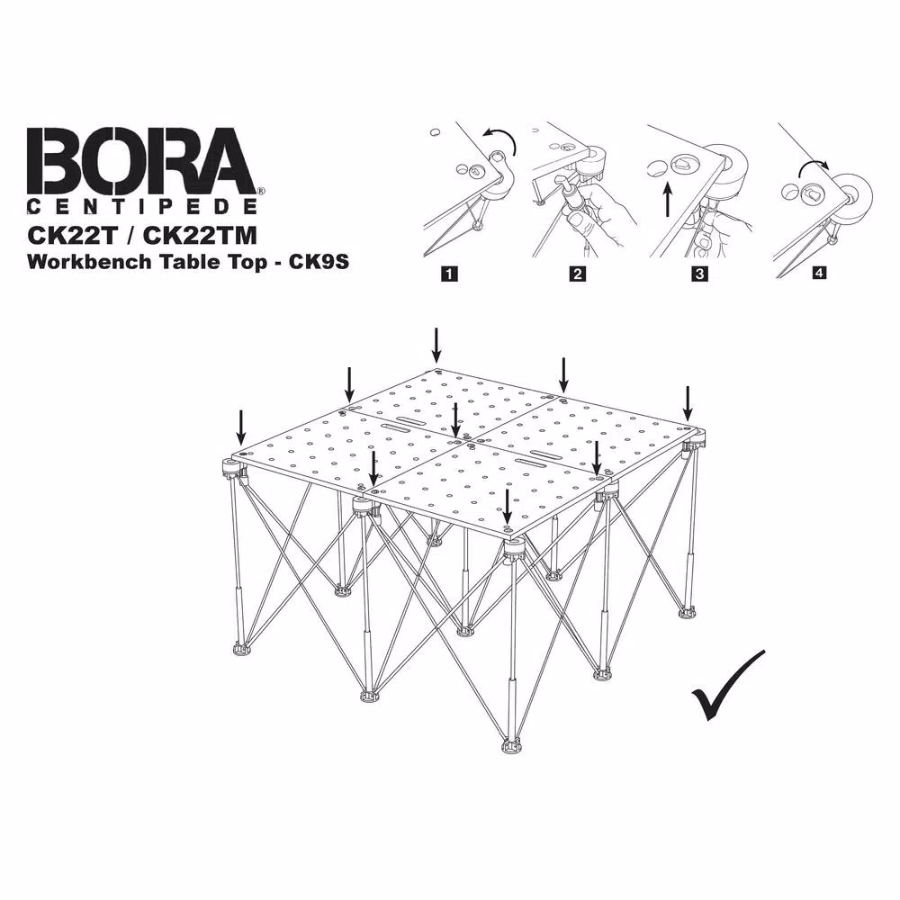 Woodworking Tool Accessories BORA Centipede 24 In. X 48 In. Workbench Top For Sawhorse With 3/4 In. Dog Holes 14 Woodworking Tool Accessories BORA Centipede 24 In. X 48 In. Workbench Top For Sawhorse With 3/4 In. Dog Holes - Image 12
