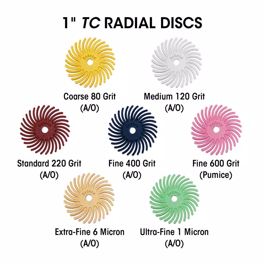 Rotary Tool Accessories Dedeco Sunburst 7/8 In. Radial Discs – 1/16 In. Fine 600-Grit (Pumice) Arbor Rotary Cleaning And Polishing Tool (12-Pack) 5 Rotary Tool Accessories Dedeco Sunburst 7/8 In. Radial Discs – 1/16 In. Fine 600-Grit (Pumice) Arbor Rotary Cleaning And Polishing Tool (12-Pack) - Image 3