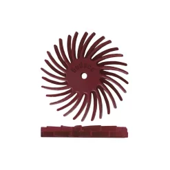Rotary Tool Accessories Dedeco Sunburst 7/8 In. Dual Radial Discs – 1/16 In. Standard 220-Grit Arbor Rotary Cleaning And Polishing Tool (12-Pack)