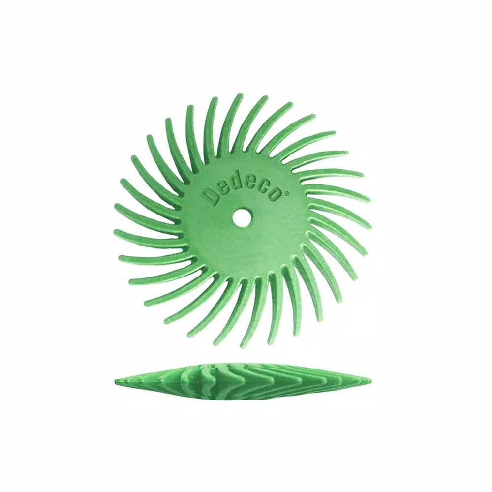 Rotary Tool Accessories Dedeco Sunburst 7/8 In. Knife-Edge Radial Discs – 1/16 In. Ultra-Fine 1 Mic Arbor Rotary Polishing Tool (12-Pack)