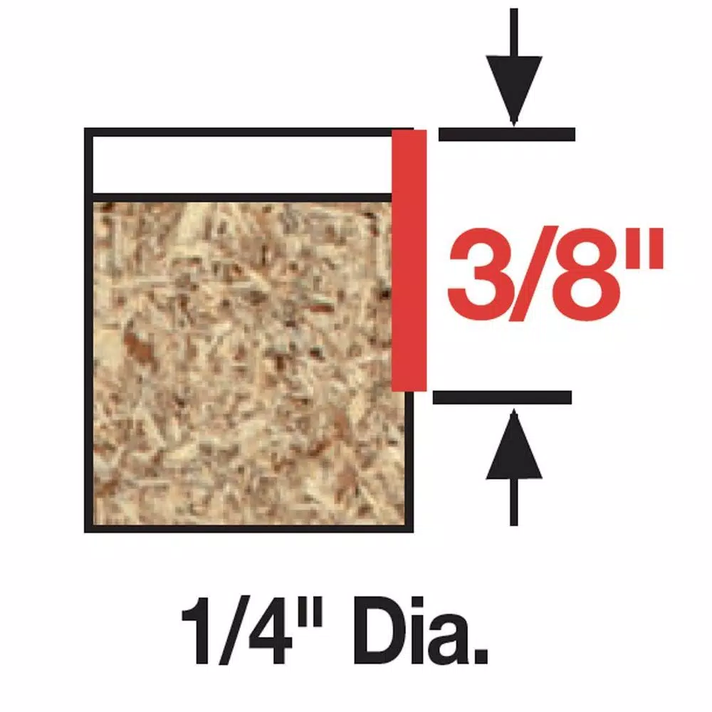Woodworking Tool Accessories DIABLO 3/8 In. X 1/4 In. Carbide Flush Trimmer Router Bit 4 Woodworking Tool Accessories DIABLO 3/8 In. X 1/4 In. Carbide Flush Trimmer Router Bit - Image 2