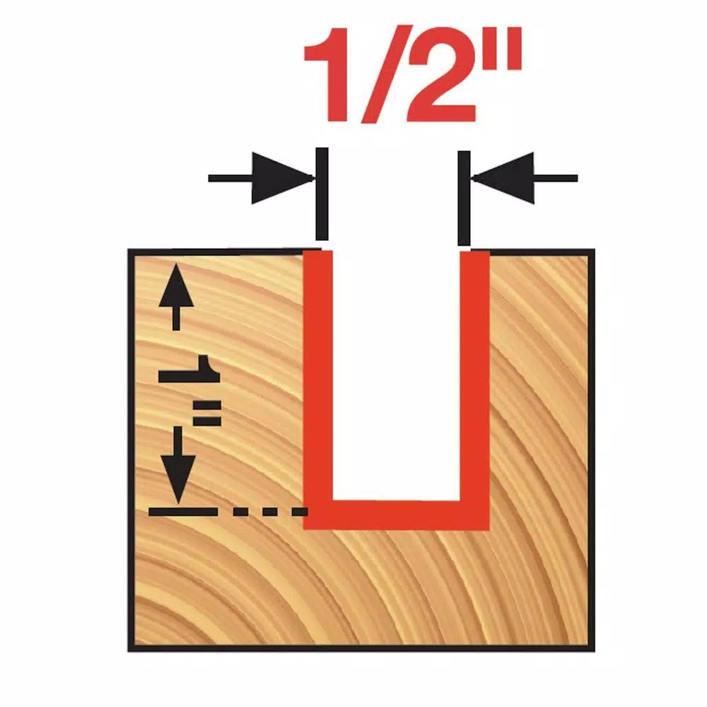 Woodworking Tool Accessories DIABLO 1/2 In. X 1 In. Carbide Straight Router Bit 4 Woodworking Tool Accessories DIABLO 1/2 In. X 1 In. Carbide Straight Router Bit - Image 2