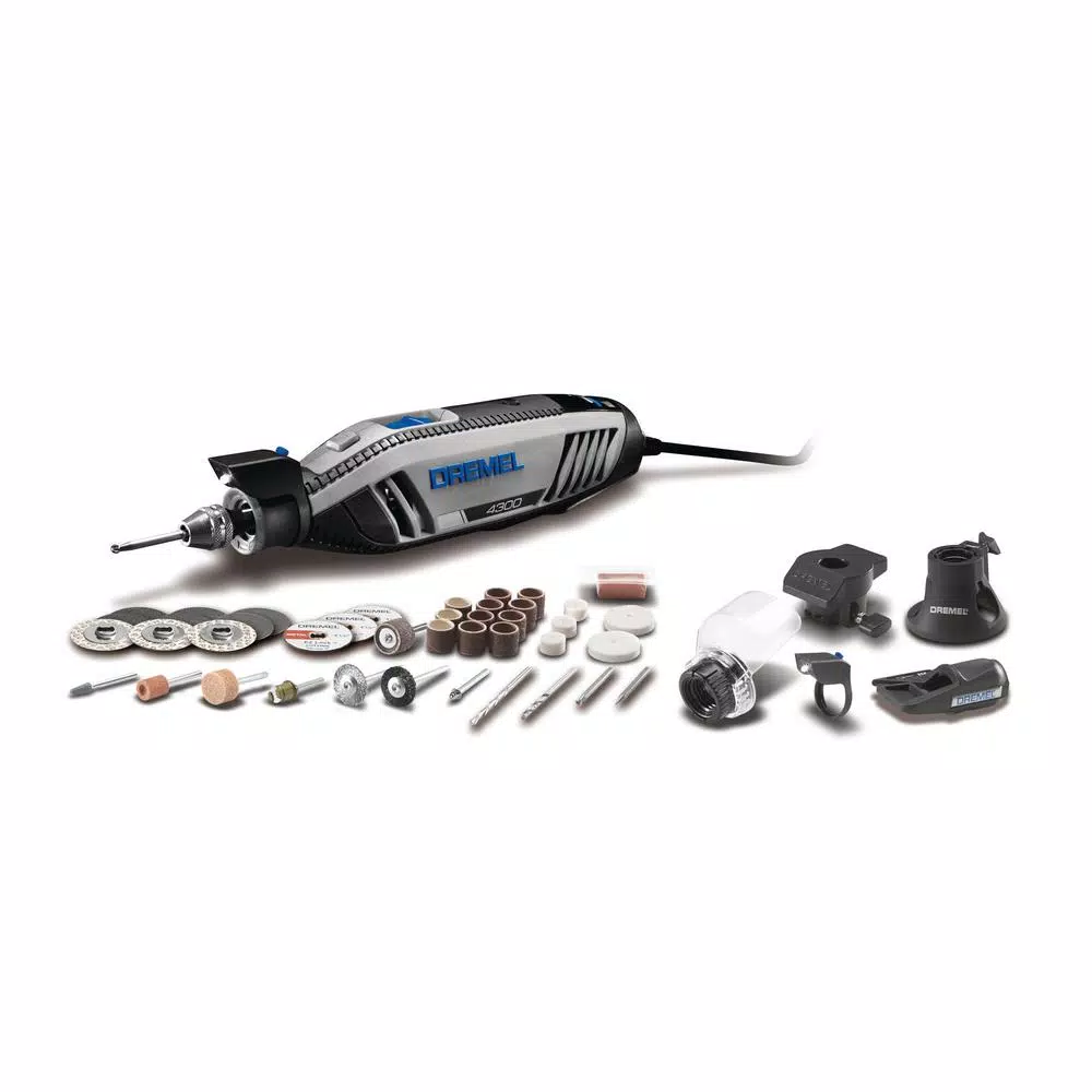 Rotary Tool Accessories Dremel 4300 Series 1.8 Amp Variable Speed Corded Rotary Tool Kit + Rotary Tool Accessory Kit (130-Piece) 5 Rotary Tool Accessories Dremel 4300 Series 1.8 Amp Variable Speed Corded Rotary Tool Kit + Rotary Tool Accessory Kit (130-Piece) - Image 3