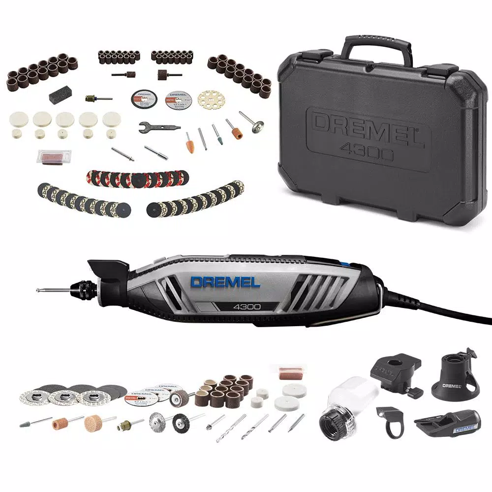 Rotary Tool Accessories Dremel 4300 Series 1.8 Amp Variable Speed Corded Rotary Tool Kit + Rotary Tool Accessory Kit (130-Piece) 3 Rotary Tool Accessories Dremel 4300 Series 1.8 Amp Variable Speed Corded Rotary Tool Kit + Rotary Tool Accessory Kit (130-Piece)