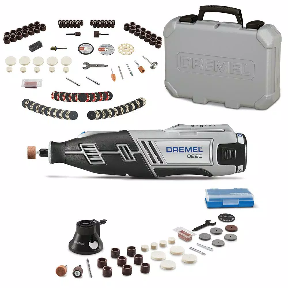 Rotary Tool Accessories Dremel 8220 Series 12-Volt MAX Lithium-Ion Variable Speed Cordless Rotary Tool Kit + Rotary Tool Accessory Kit (130-Piece) 3 Rotary Tool Accessories Dremel 8220 Series 12-Volt MAX Lithium-Ion Variable Speed Cordless Rotary Tool Kit + Rotary Tool Accessory Kit (130-Piece)