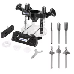 Rotary Tool Accessories Dremel Plunge Router Rotary Tool Attachment Plus Rotary Tool Steel Router Bit Set For Soft Materials And Wood (6-Piece)