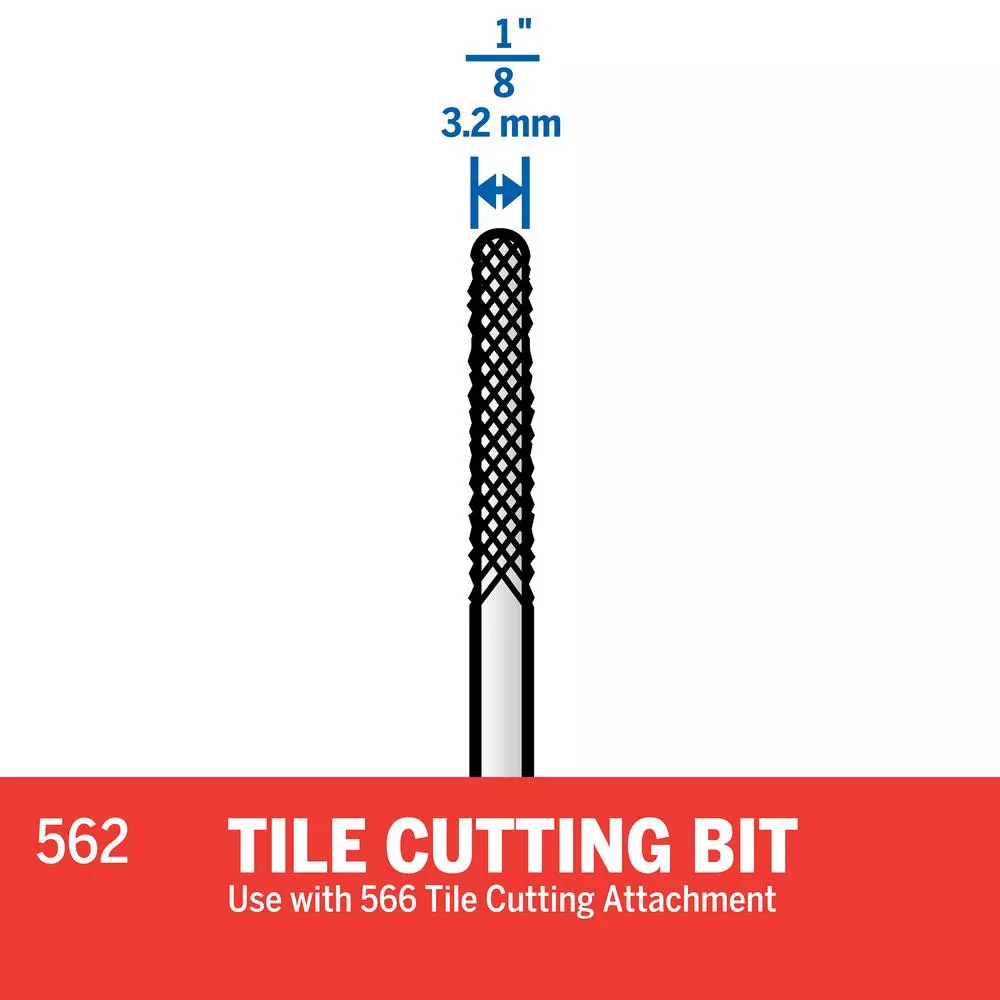 Rotary Tool Accessories Dremel 1/8 In. Rotary Tool Steel Tile Cutting Bit For Ceramic Tile - Image 3