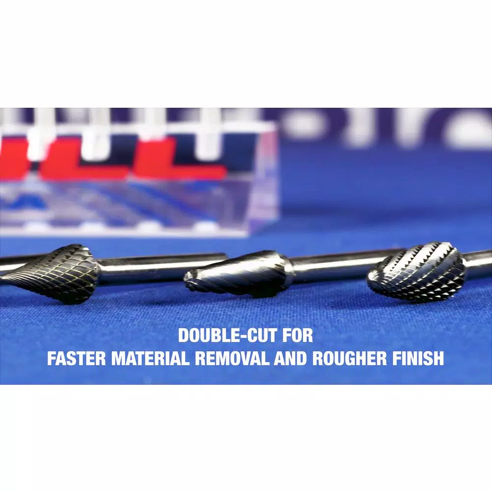 Rotary Tool Accessories Drill America 3/16 In. X 5/8 In. Cylindrical Radius End Solid Carbide Burr Rotary File Bit With 1/4 In. Shank - Image 8