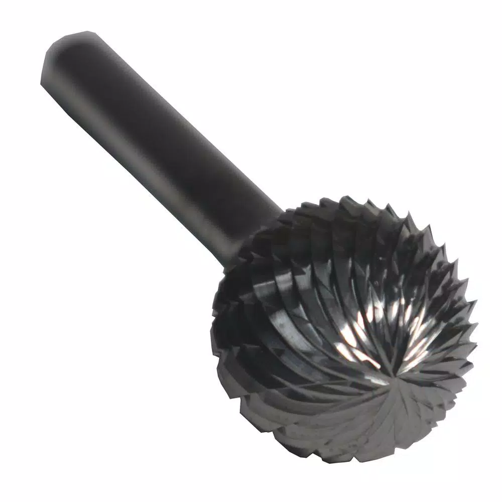 Rotary Tool Accessories Drill America 5/8 In. X 9/16 In. Ball End Solid Carbide Burr Rotary File Bit With 1/4 In. Shank - Image 2