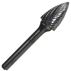 Rotary Tool Accessories Drill America 3/4 In. X 1-1/2 In. Tree Pointed End Solid Carbide Burr Rotary File Bit With 1/4 In. Shank