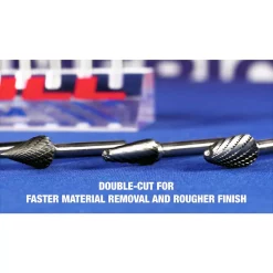 Rotary Tool Accessories Drill America 5/8 In. X 1-5/16 In. Cone Solid Carbide Burr Rotary File Bit With 1/4 In. Shank 17 Rotary Tool Accessories Drill America 5/8 In. X 1-5/16 In. Cone Solid Carbide Burr Rotary File Bit With 1/4 In. Shank -Dewalt Shop drill america rotary tool bits dulsl6nf 31 1000