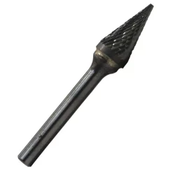 Rotary Tool Accessories Drill America 1/4 In. X 1/2 In. Cone Pointed End Solid Carbide Burr Rotary File Bit With 1/4 In. Shank