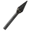 Rotary Tool Accessories Drill America 1/4 In. X 3/4 In. Cone Pointed End Solid Carbide Burr Rotary File Bit With 1/4 In. Shank