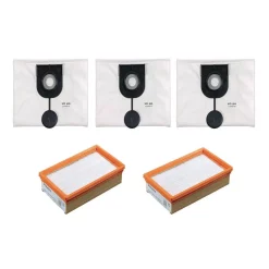 Specialty Power Tool Accessories Hilti HEPA Wet/Dry Maintenance Pack For VC 150-6 Vacuum With HEPA Filter And Fleece Bag Replacements (17-Pieces)