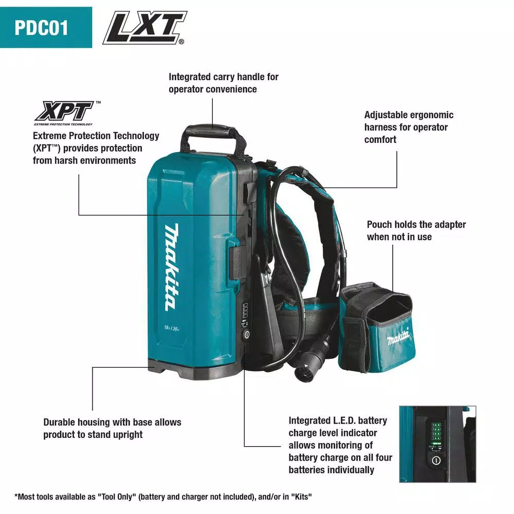 Specialty Power Tool Accessories Makita LXT And LXT X2 Portable Backpack Power Supply 4 Specialty Power Tool Accessories Makita LXT And LXT X2 Portable Backpack Power Supply - Image 2