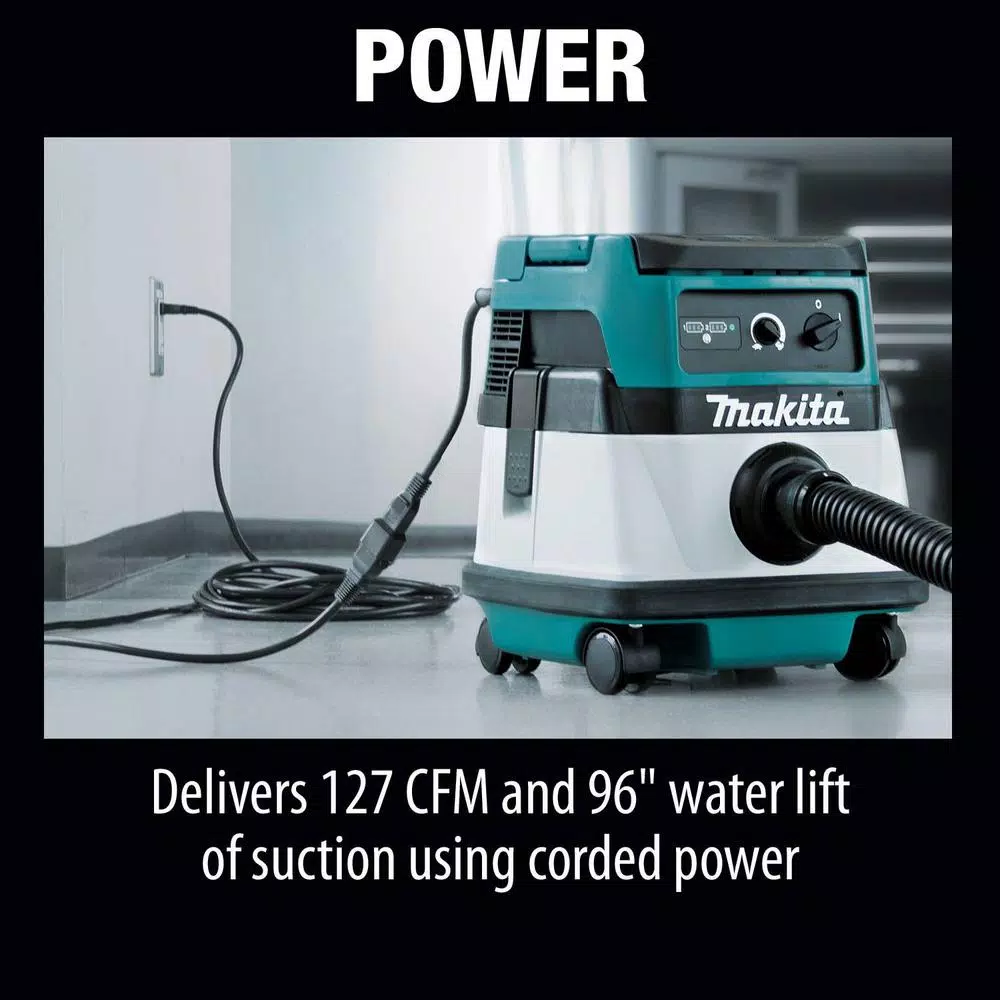Wet & Dry Vacuums Makita 18-Volt X2 LXT Lithium-Ion (36-Volt) Cordless/Corded 2.1 Gal. Dry Vacuum (Tool Only) 12 Wet & Dry Vacuums Makita 18-Volt X2 LXT Lithium-Ion (36-Volt) Cordless/Corded 2.1 Gal. Dry Vacuum (Tool Only) - Image 10