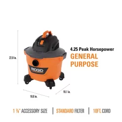 Wet & Dry Vacuums RIDGID 9 Gal. 4.25-Peak HP NXT Wet/Dry Shop Vacuum With Filter, Hose, 3 Extension Wands And 4 Accessories 18 Wet & Dry Vacuums RIDGID 9 Gal. 4.25-Peak HP NXT Wet/Dry Shop Vacuum With Filter, Hose, 3 Extension Wands And 4 Accessories -Dewalt Shop oranges peaches ridgid wet dry vacuums hd0900c 1d 1000