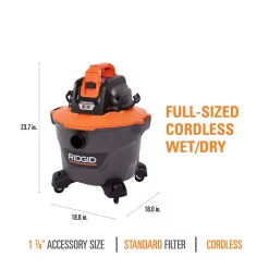 Wet & Dry Vacuums RIDGID 9 Gal. 18-Volt Cordless Wet/Dry Shop Vacuum (Tool Only) With Filter, Hose And Accessories 16 Wet & Dry Vacuums RIDGID 9 Gal. 18-Volt Cordless Wet/Dry Shop Vacuum (Tool Only) With Filter, Hose And Accessories -Dewalt Shop oranges peaches ridgid wet dry vacuums hd0918 1d 1000