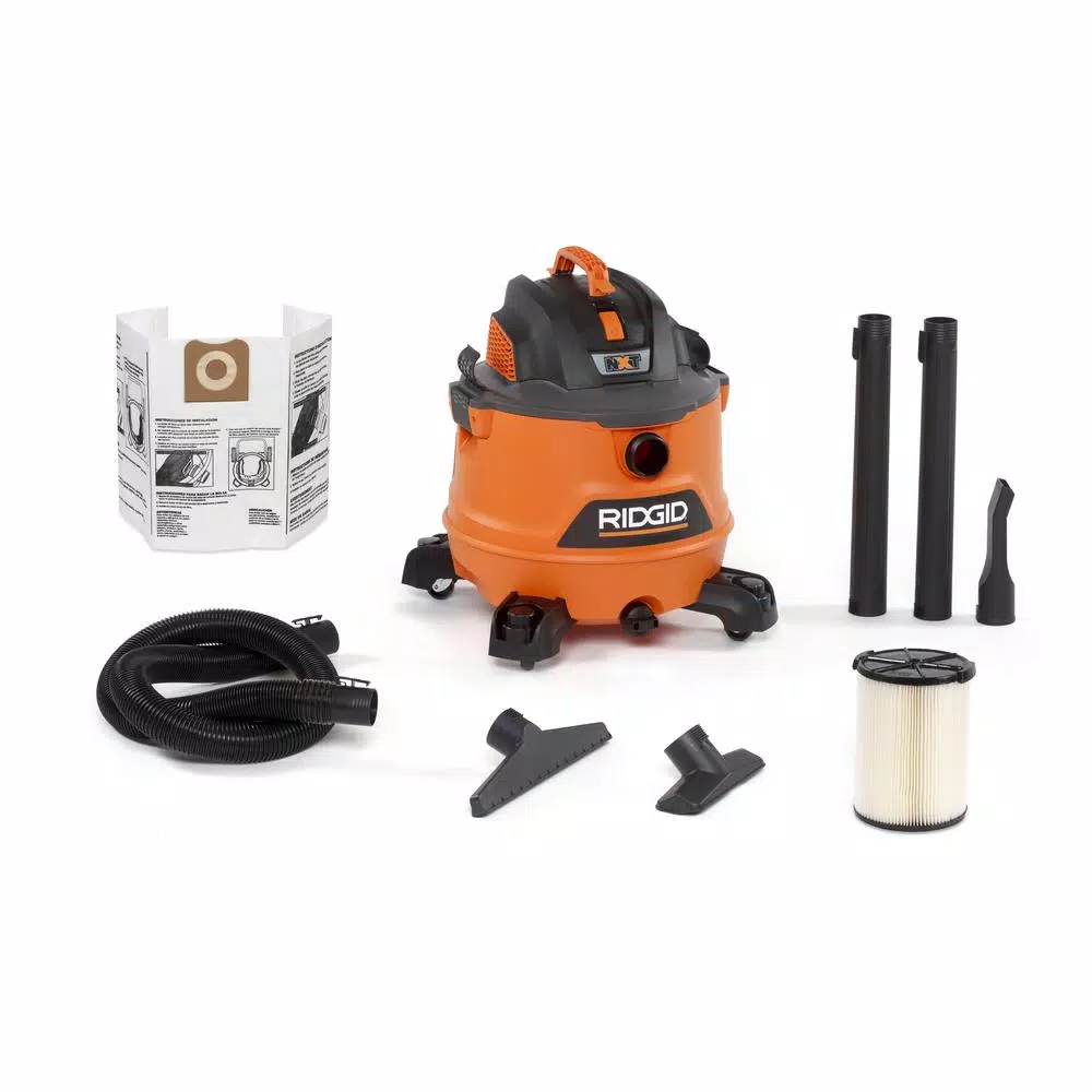 Wet & Dry Vacuums RIDGID 14 Gal. 6.0-Peak HP NXT Wet/Dry Shop Vacuum With Filter, Hose And Accessories 3 Wet & Dry Vacuums RIDGID 14 Gal. 6.0-Peak HP NXT Wet/Dry Shop Vacuum With Filter, Hose And Accessories