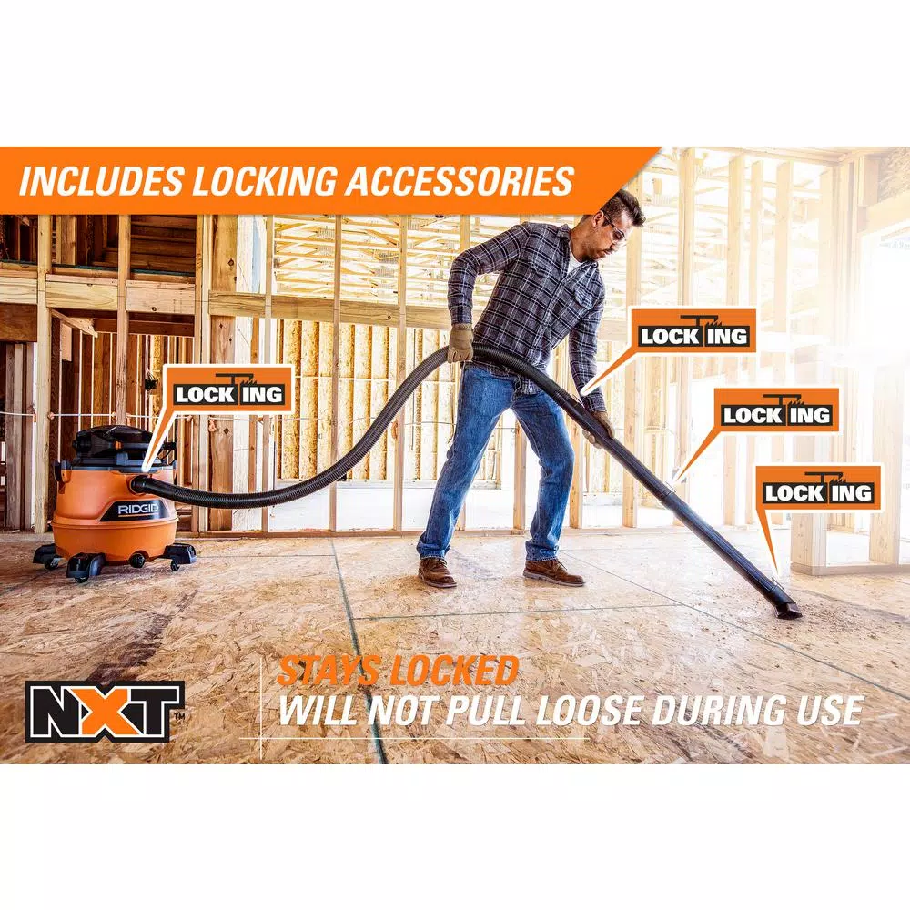 Wet & Dry Vacuums RIDGID 16 Gal. 6.5-Peak HP NXT Wet/Dry Shop Vacuum With Detachable Blower, Filter, Hose, Accessories And Car Cleaning Kit 12 Wet & Dry Vacuums RIDGID 16 Gal. 6.5-Peak HP NXT Wet/Dry Shop Vacuum With Detachable Blower, Filter, Hose, Accessories And Car Cleaning Kit - Image 10