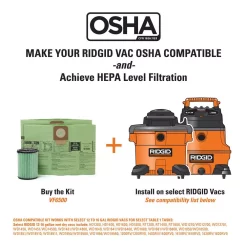 Wet & Dry Vacuums RIDGID 16 Gal. 6.5-Peak HP NXT Wet/Dry Shop Vacuum, Filter, Hose, Accessories, OSHA And HEPA Filtration Kit 27 Wet & Dry Vacuums RIDGID 16 Gal. 6.5-Peak HP NXT Wet/Dry Shop Vacuum, Filter, Hose, Accessories, OSHA And HEPA Filtration Kit -Dewalt Shop oranges peaches ridgid wet dry vacuums hd1800a 76 1000