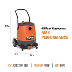 Wet & Dry Vacuums RIDGID 16 Gal. 6.5-Peak HP Motor-On-Bottom Wet/Dry Shop Vacuum With Fine Dust Filter, Hose And Accessories 19 Wet & Dry Vacuums RIDGID 16 Gal. 6.5-Peak HP Motor-On-Bottom Wet/Dry Shop Vacuum With Fine Dust Filter, Hose And Accessories -Dewalt Shop oranges peaches ridgid wet dry vacuums mob1600 1d 1000