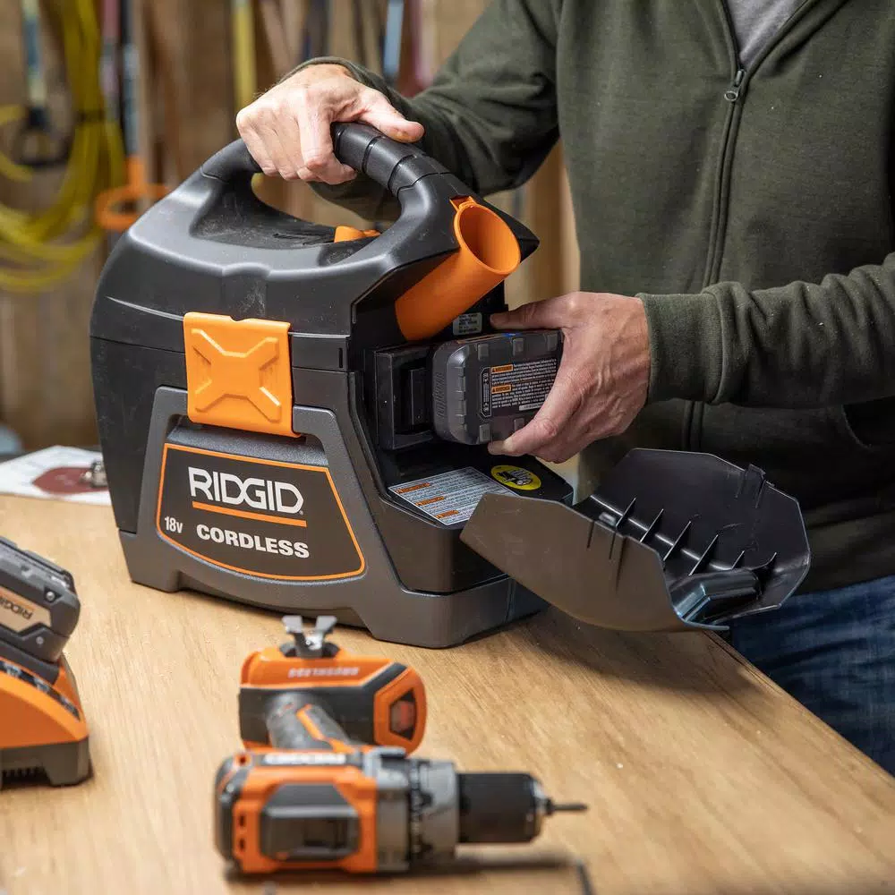 Wet & Dry Vacuums RIDGID 3 Gal. 18-Volt Cordless Handheld Wet/Dry Shop Vacuum (Tool Only) With Filter, Expandable Hose And Accessories 13 Wet & Dry Vacuums RIDGID 3 Gal. 18-Volt Cordless Handheld Wet/Dry Shop Vacuum (Tool Only) With Filter, Expandable Hose And Accessories - Image 11