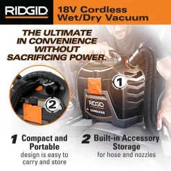 Wet & Dry Vacuums RIDGID 3 Gal. 18-Volt Cordless Handheld Wet/Dry Shop Vacuum (Tool Only) With Filter, Expandable Hose And Accessories 18 Wet & Dry Vacuums RIDGID 3 Gal. 18-Volt Cordless Handheld Wet/Dry Shop Vacuum (Tool Only) With Filter, Expandable Hose And Accessories -Dewalt Shop oranges peaches ridgid wet dry vacuums wd0319 a0 1000