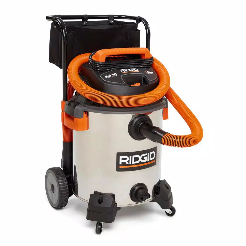 Wet & Dry Vacuums RIDGID 16 Gal. 6.5-Peak HP Stainless Steel Wet/Dry Shop Vac With Filter, 7 Ft. Hose, 10 Ft. Pro Hose And Accessories 12 Wet & Dry Vacuums RIDGID 16 Gal. 6.5-Peak HP Stainless Steel Wet/Dry Shop Vac With Filter, 7 Ft. Hose, 10 Ft. Pro Hose And Accessories - Image 10
