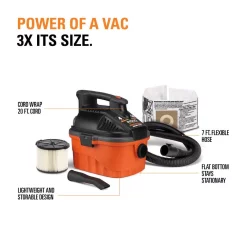 Wet & Dry Vacuums RIDGID 4 Gal. 5.0-Peak HP Portable Wet/Dry Shop Vacuum With Filter, Dust Bag, Locking Hose And Car Nozzle -Dewalt Shop oranges peaches ridgid wet dry vacuums wd4051 40 1000