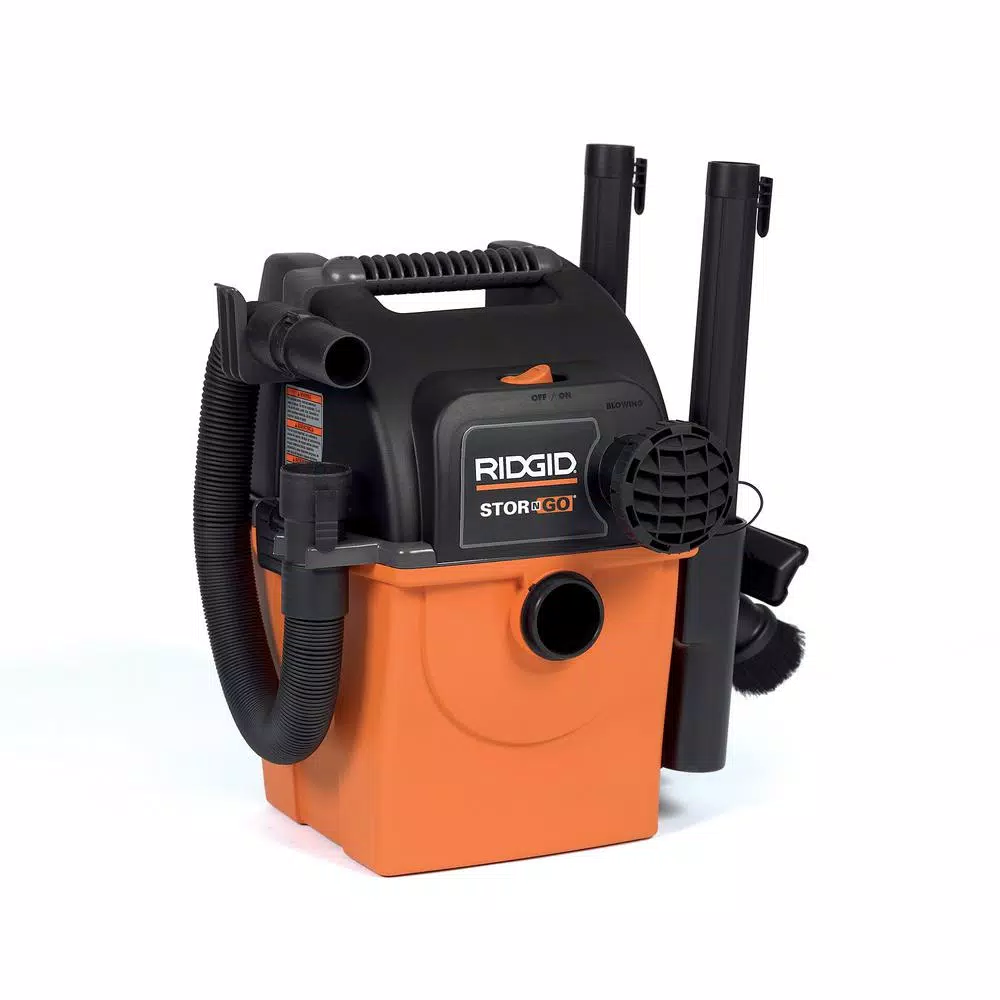 Wet & Dry Vacuums RIDGID 5 Gal. 5.0-Peak HP Portable Wall-Mountable Wet/Dry Shop Vacuum With Filter, Hose And Accessories 3 Wet & Dry Vacuums RIDGID 5 Gal. 5.0-Peak HP Portable Wall-Mountable Wet/Dry Shop Vacuum With Filter, Hose And Accessories