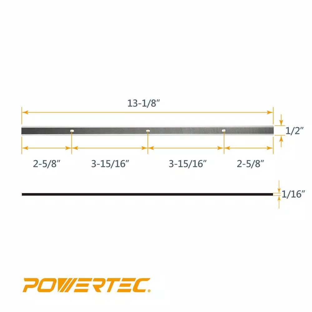 Woodworking Tool Accessories POWERTEC 13 In. HSS Replacement Planer Blades For The Steel City Planer 40100 Replacement Planer Knives # 40936 (Set Of 2) - Image 3