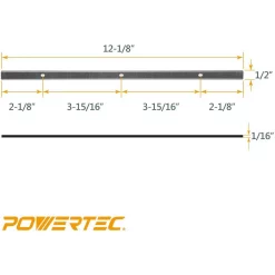 Woodworking Tool Accessories POWERTEC 12 In. X 15/32 In. X 1/16 In. High-Speed Steel Planer Knives (Set Of 2) 8 Woodworking Tool Accessories POWERTEC 12 In. X 15/32 In. X 1/16 In. High-Speed Steel Planer Knives (Set Of 2) -Dewalt Shop powertec planer blades 128040 4f 1000