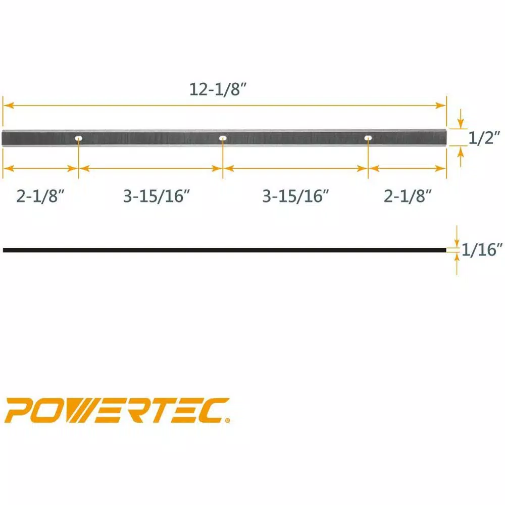 Woodworking Tool Accessories POWERTEC 12 In. X 15/32 In. X 1/16 In. High-Speed Steel Planer Knives (Set Of 2) 5 Woodworking Tool Accessories POWERTEC 12 In. X 15/32 In. X 1/16 In. High-Speed Steel Planer Knives (Set Of 2) - Image 3