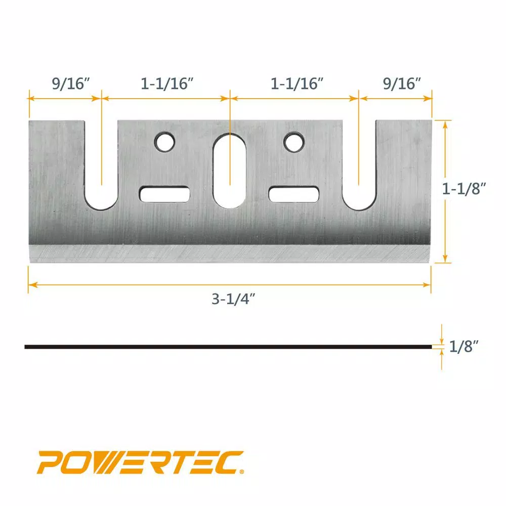 Woodworking Tool Accessories POWERTEC 3-1/4 In. HSS Planer Blades For Makita D17217 / N1900B (Set Of 2) 5 Woodworking Tool Accessories POWERTEC 3-1/4 In. HSS Planer Blades For Makita D17217 / N1900B (Set Of 2) - Image 3
