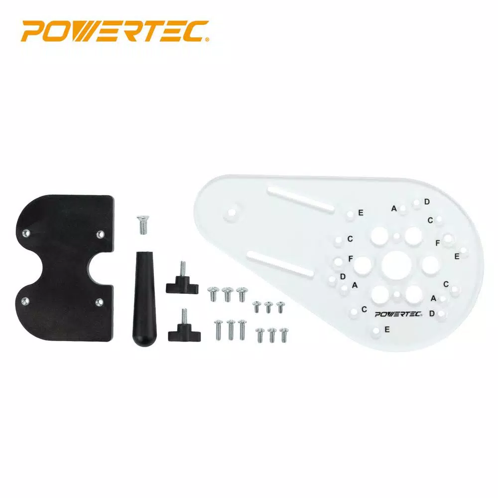 Woodworking Tool Accessories POWERTEC Universal Router Plate With Edge Routing Reversible Fence, Knobs And Machine Screws For Adaptive Mounting 4 Woodworking Tool Accessories POWERTEC Universal Router Plate With Edge Routing Reversible Fence, Knobs And Machine Screws For Adaptive Mounting - Image 2