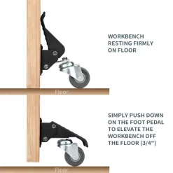 Specialty Power Tool Accessories POWERTEC Workbench Casters With Quick-Release Workbench Caster Plates (4-Sets) -Dewalt Shop powertec specialty power tool accessories 17002 1f 1000