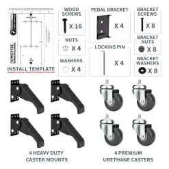 Specialty Power Tool Accessories POWERTEC Workbench Casters With Quick-Release Workbench Caster Plates (4-Sets) -Dewalt Shop powertec specialty power tool accessories 17002 44 1000