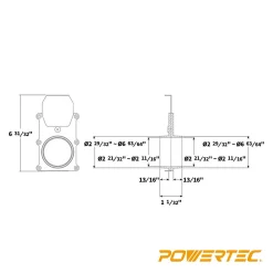Specialty Power Tool Accessories POWERTEC 3 In. Aluminum Blast Gate -Dewalt Shop powertec specialty power tool accessories 70165 fa 1000