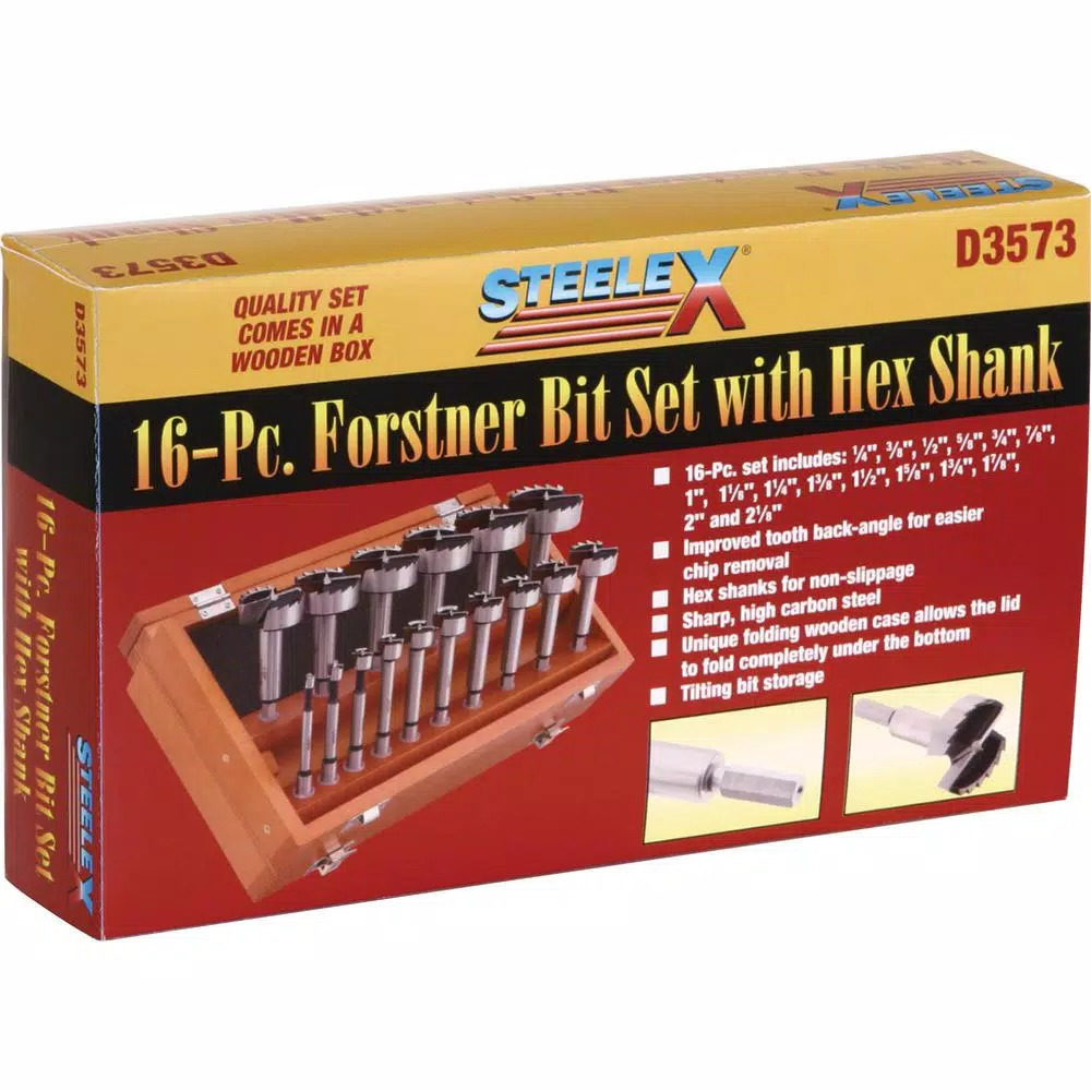 Specialty Power Tool Accessories Shop Fox 1/4 In. To 2-1/8 In. Forstner Hex Shank Bit Set (16-Piece) 6 Specialty Power Tool Accessories Shop Fox 1/4 In. To 2-1/8 In. Forstner Hex Shank Bit Set (16-Piece) - Image 4