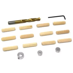 Woodworking Tool Accessories WEN 3/8 In. Wooden Doweling Kit With Drill Bit, Stop Collar And Fluted Birch Wood Dowels
