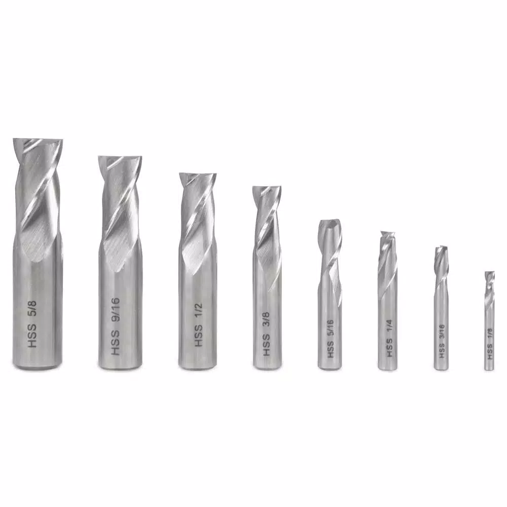 Woodworking Tool Accessories WEN 2-Flute HSS End Mill Set For Milling Machines (8-Piece) 3 Woodworking Tool Accessories WEN 2-Flute HSS End Mill Set For Milling Machines (8-Piece)