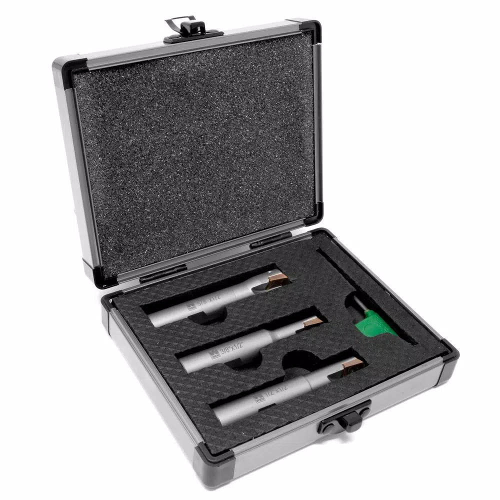 Woodworking Tool Accessories WEN 90-Degree Square Shoulder Indexable Carbide End Mill Set With Aluminum Storage Case (3-Piece) 3 Woodworking Tool Accessories WEN 90-Degree Square Shoulder Indexable Carbide End Mill Set With Aluminum Storage Case (3-Piece)