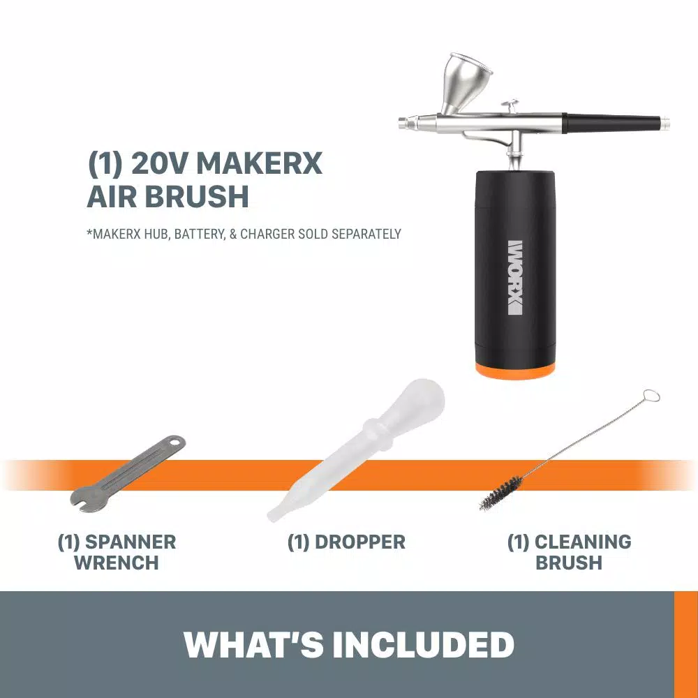 Rotary Tool Accessories Worx MakerX 20-Volt Air Brush Rotary Tool Attachment (Tool Only) 7 Rotary Tool Accessories Worx MakerX 20-Volt Air Brush Rotary Tool Attachment (Tool Only) - Image 5