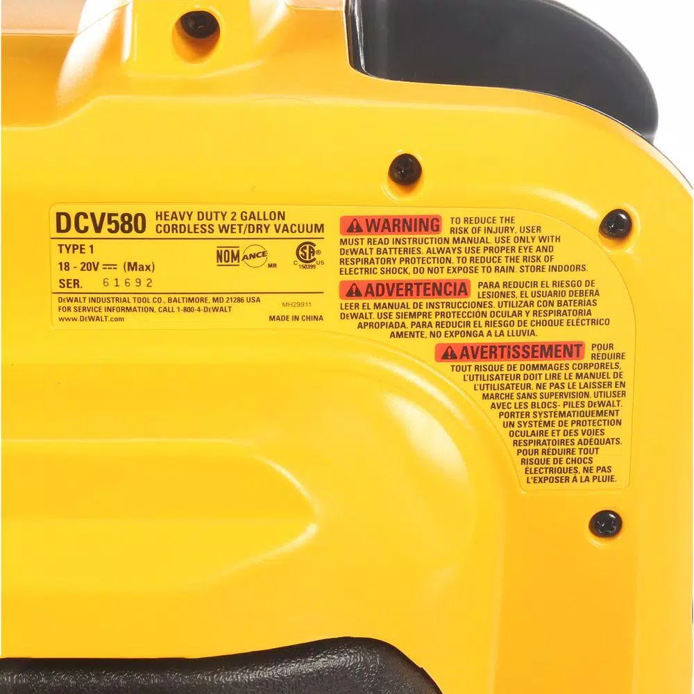 Wet & Dry Vacuums DEWALT 2 Gal. Max Cordless Wet/Dry Vacuum Without Battery And Charger 16 Wet & Dry Vacuums DEWALT 2 Gal. Max Cordless Wet/Dry Vacuum Without Battery And Charger - Image 15