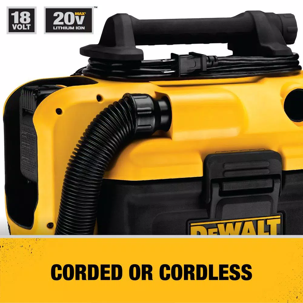 Wet & Dry Vacuums DEWALT 2 Gal. Max Cordless/Corded Wet/Dry Vacuum 7 Wet & Dry Vacuums DEWALT 2 Gal. Max Cordless/Corded Wet/Dry Vacuum - Image 5